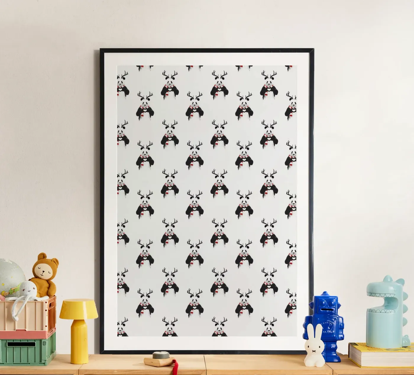 Xmas Panda Pattern poster da Balazs Solti
