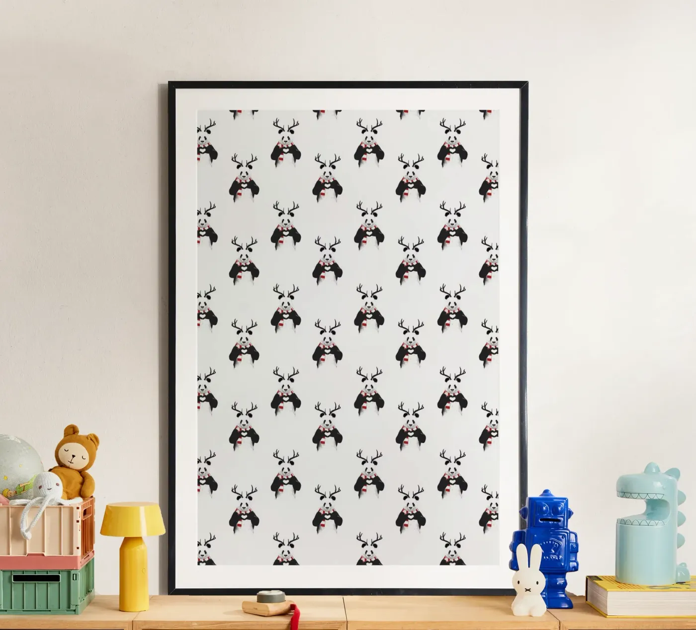 Xmas Panda Pattern poster by Balazs Solti