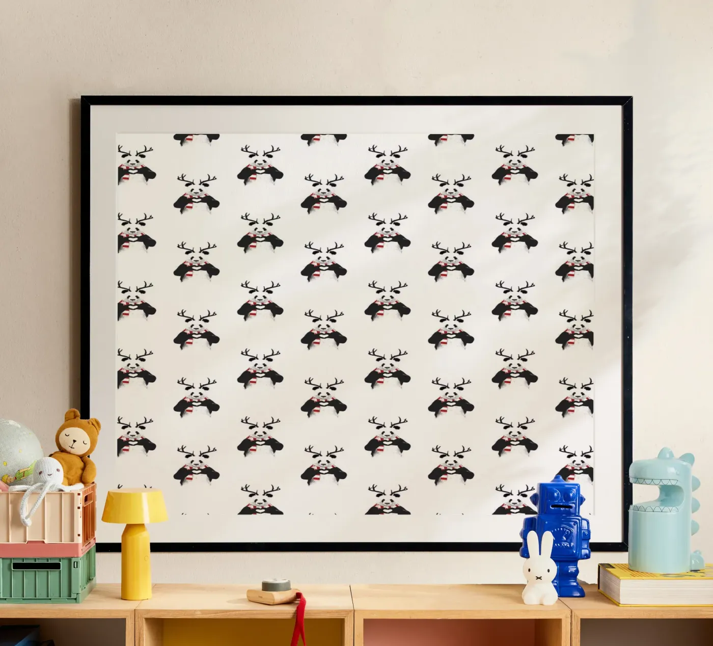 Xmas Panda Pattern poster by Balazs Solti