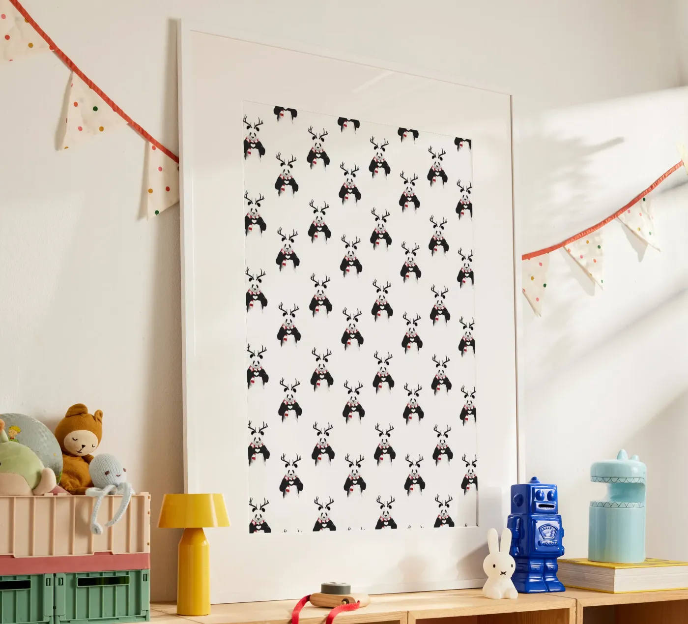 Xmas Panda Pattern poster da Balazs Solti