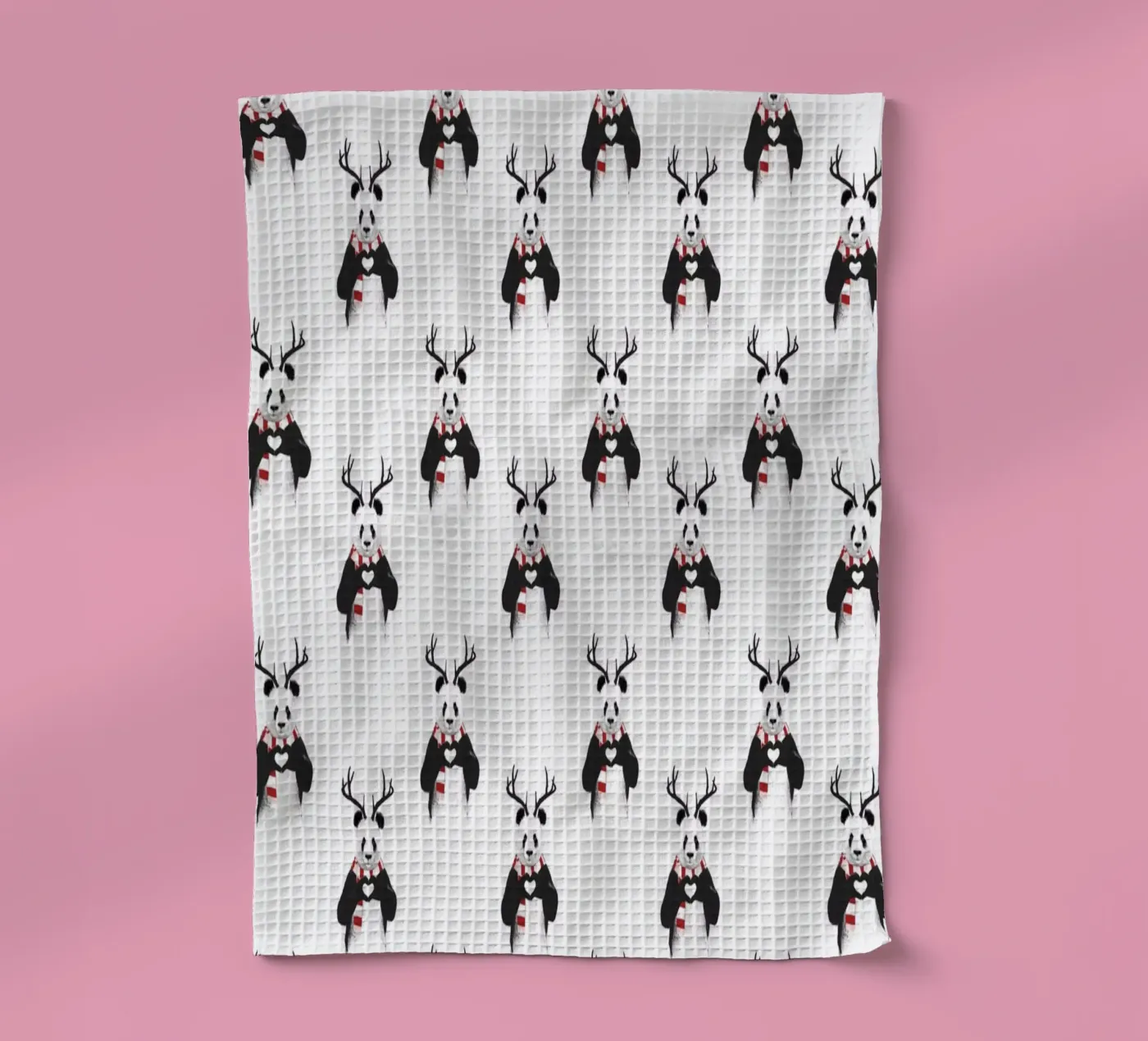 Xmas Panda Pattern theedoek van Balazs Solti