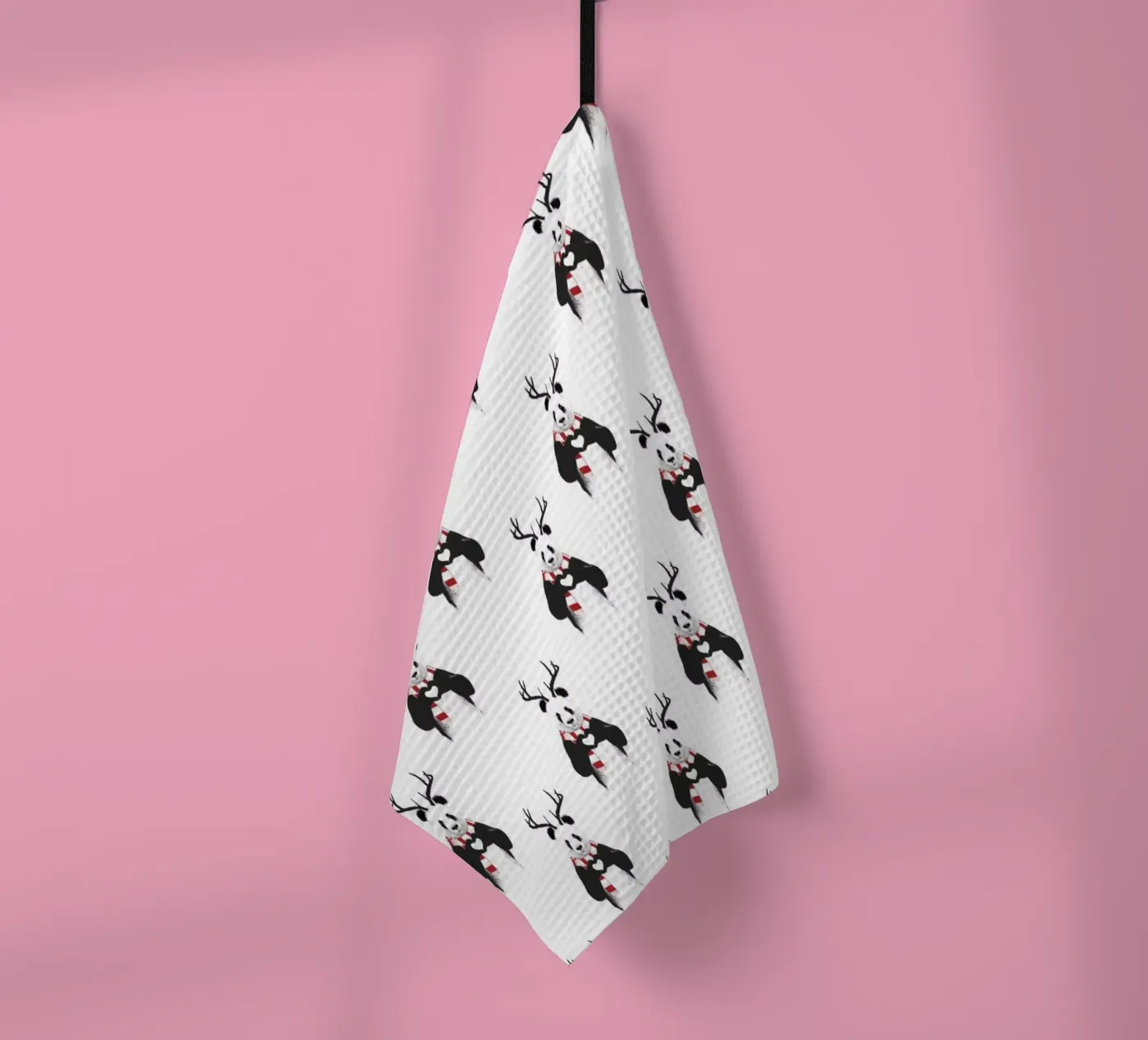 Xmas Panda Pattern tea towel by Balazs Solti