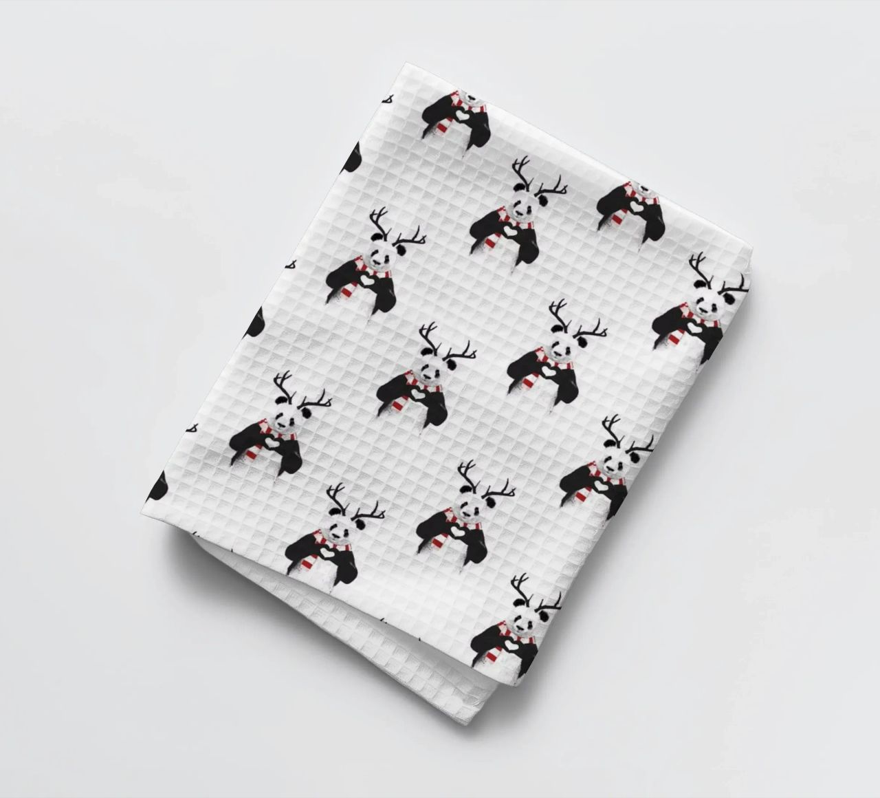 Xmas Panda Pattern canovaccio da cucina da Balazs Solti
