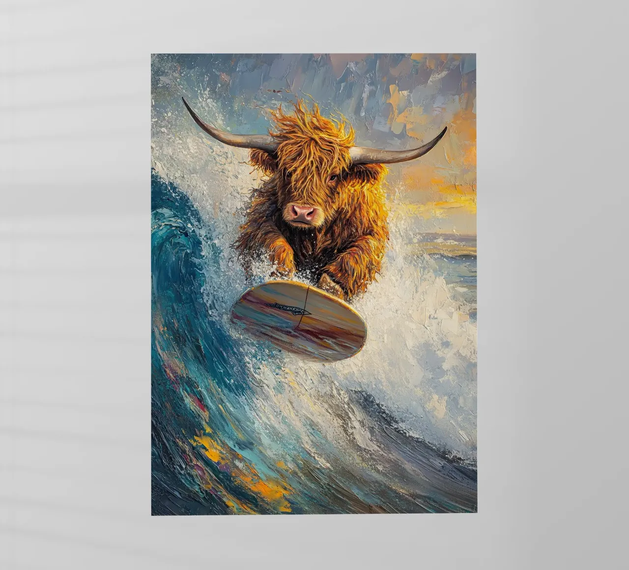 Mucca Highland surft pellicola backlit da Nikis Art Studio