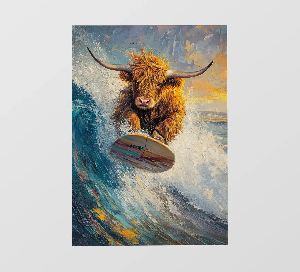 Mucca Highland surft pellicola backlit da Nikis Art Studio