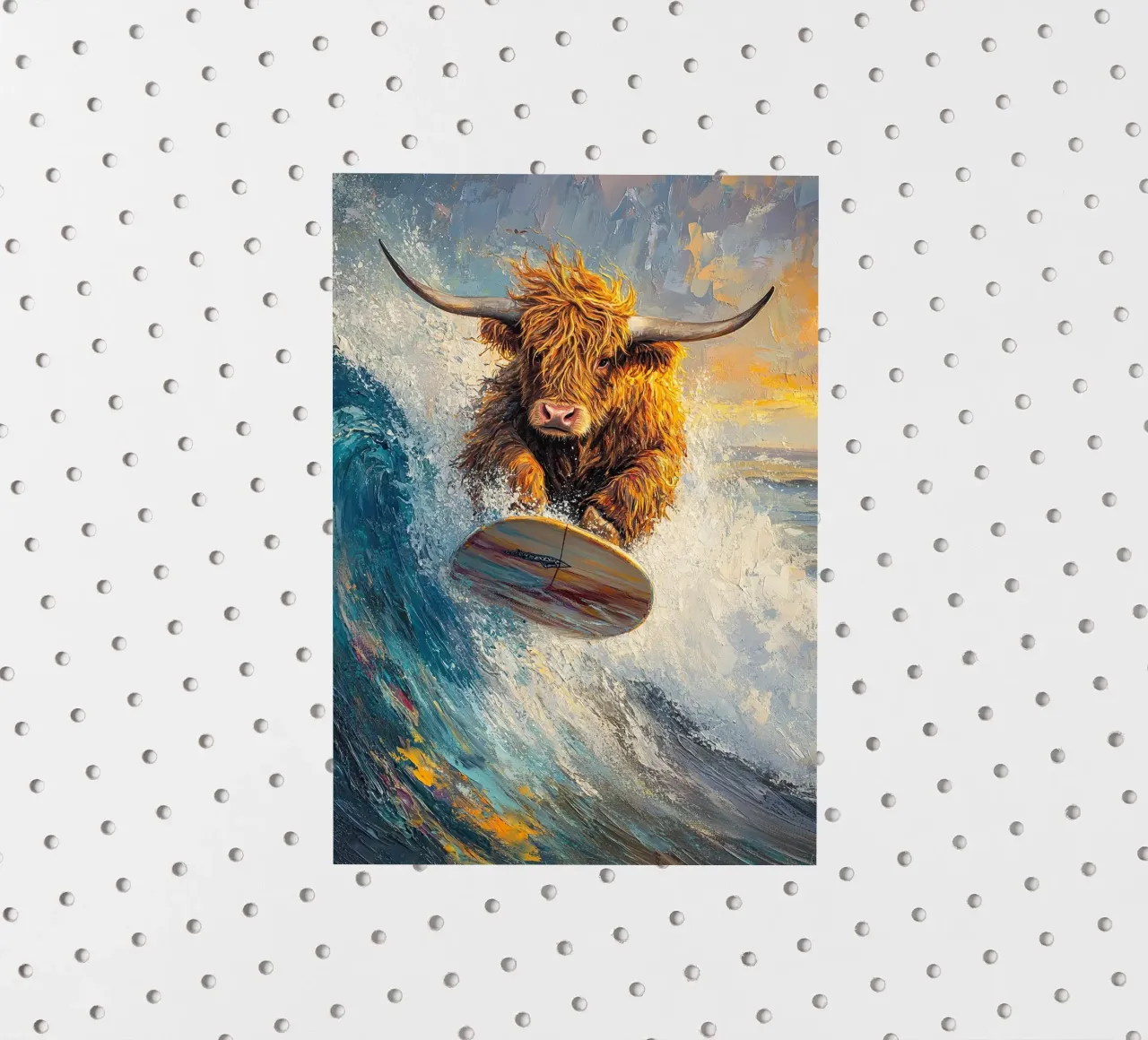 Mucca Highland surft adesivo da Nikis Art Studio