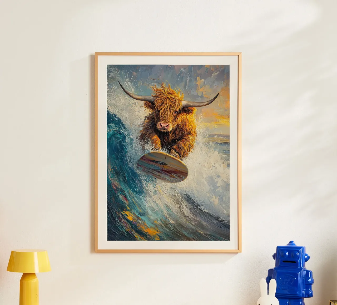 Mucca Highland surft carta hahnemühle da Nikis Art Studio