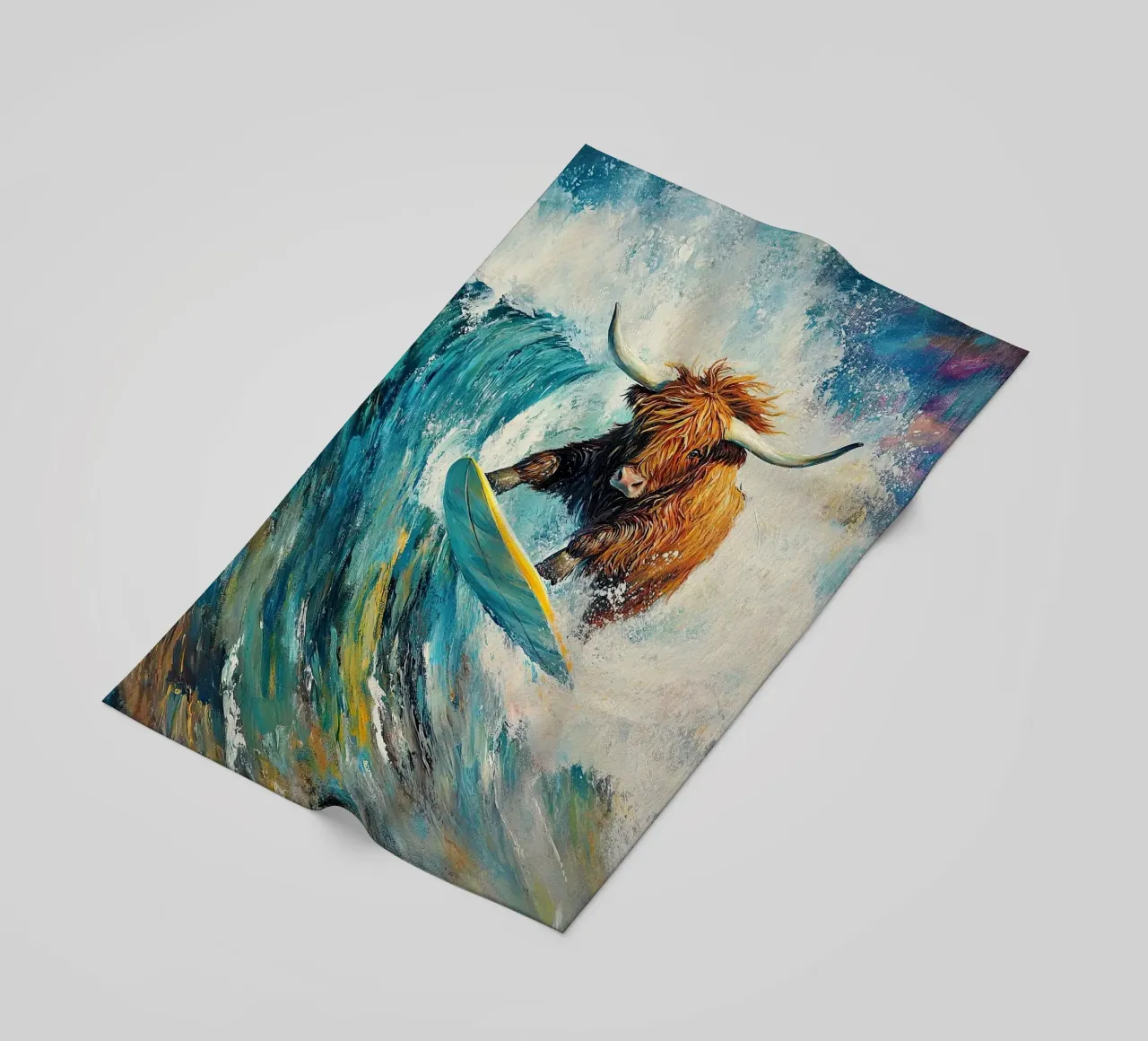 Mucca delle Highlands telo mare da Nikis Art Studio