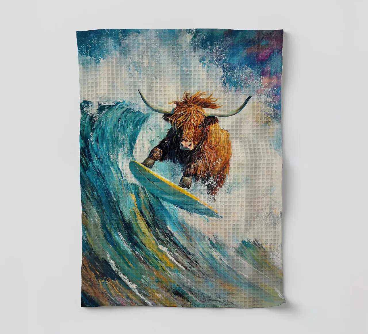Mucca delle Highlands canovaccio da cucina da Nikis Art Studio