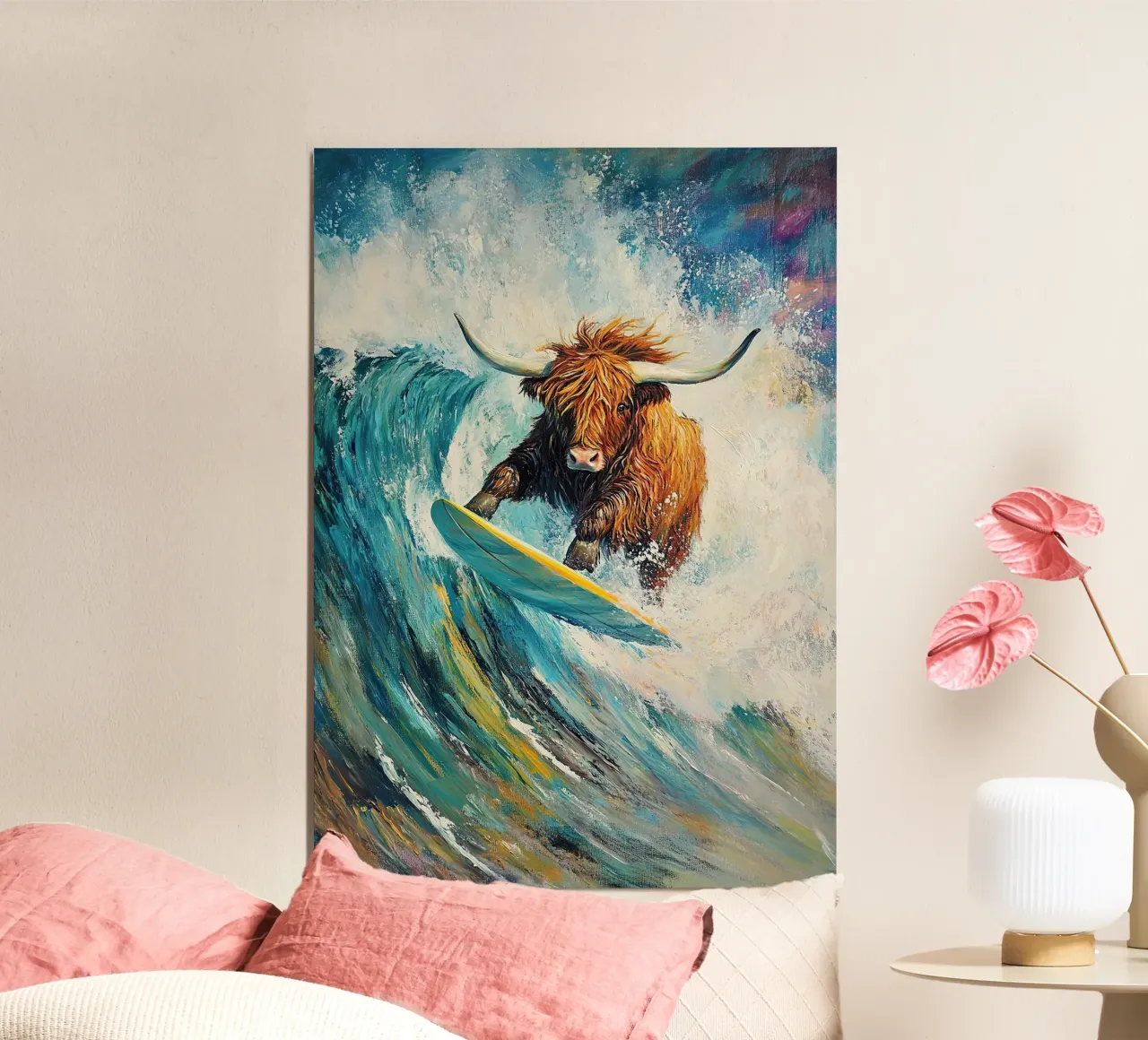 Mucca delle Highlands alluminio dibond da Nikis Art Studio