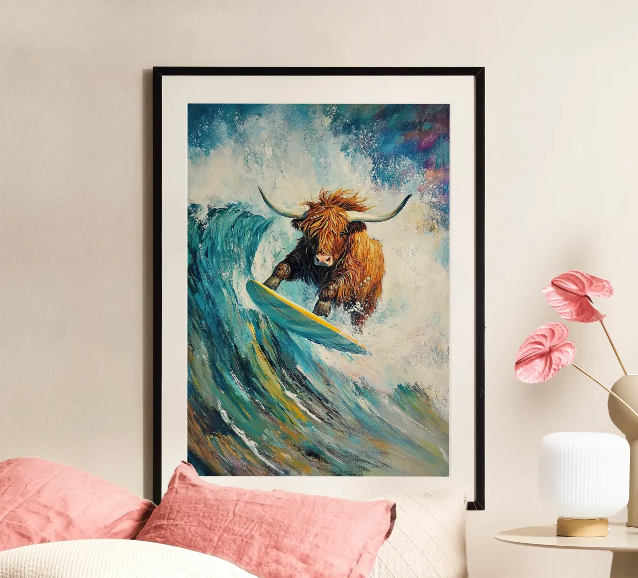 Mucca delle Highlands carta hahnemühle da Nikis Art Studio