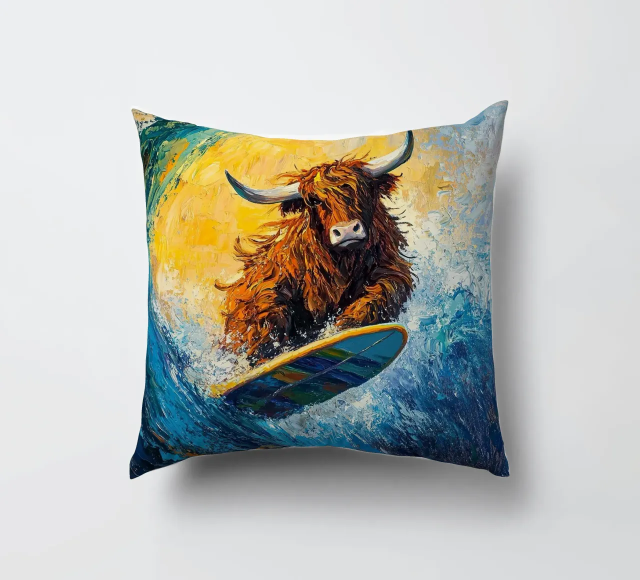 Mucca delle Highlands cuscino da Nikis Art Studio