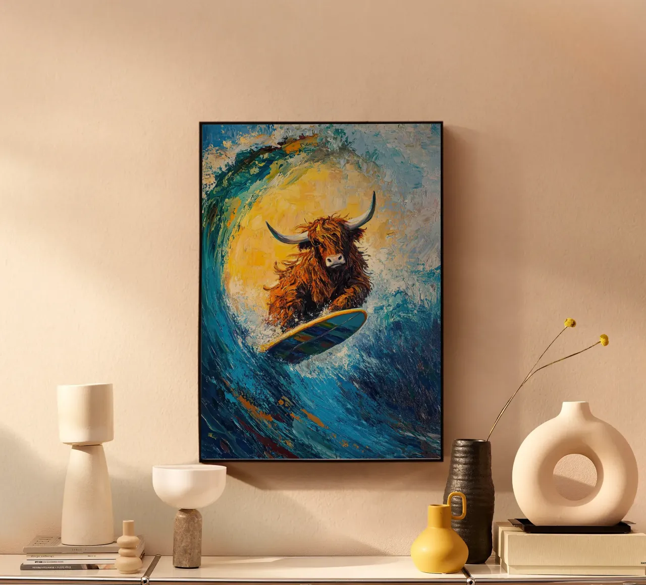 Mucca delle Highlands alluminio dibond da Nikis Art Studio