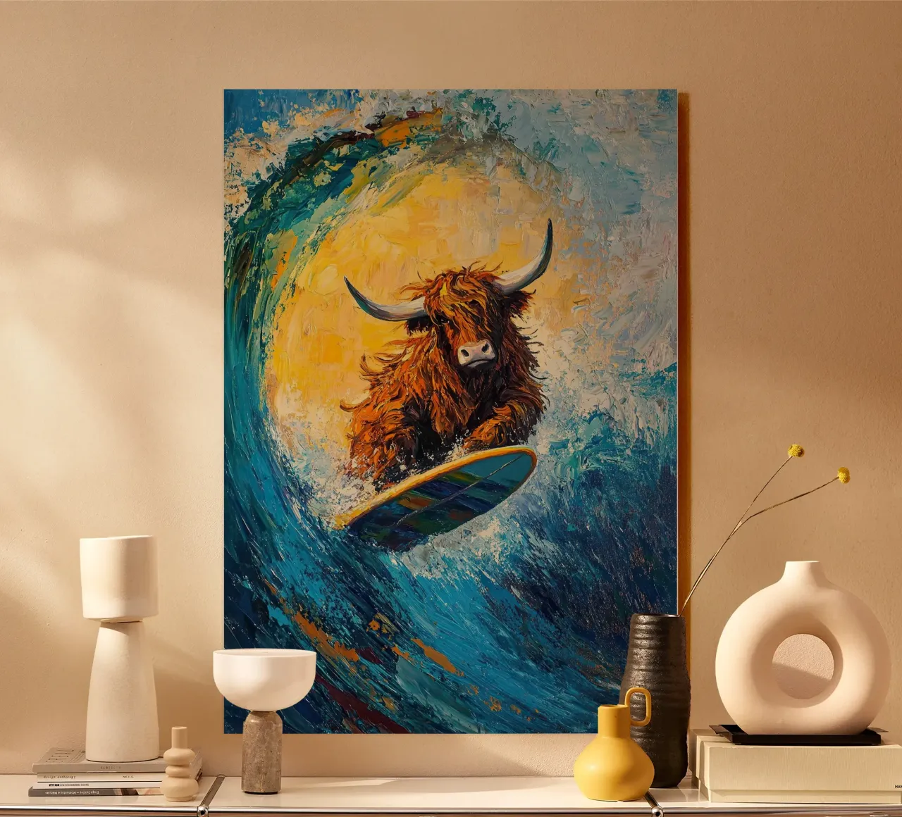 Mucca delle Highlands alluminio dibond da Nikis Art Studio