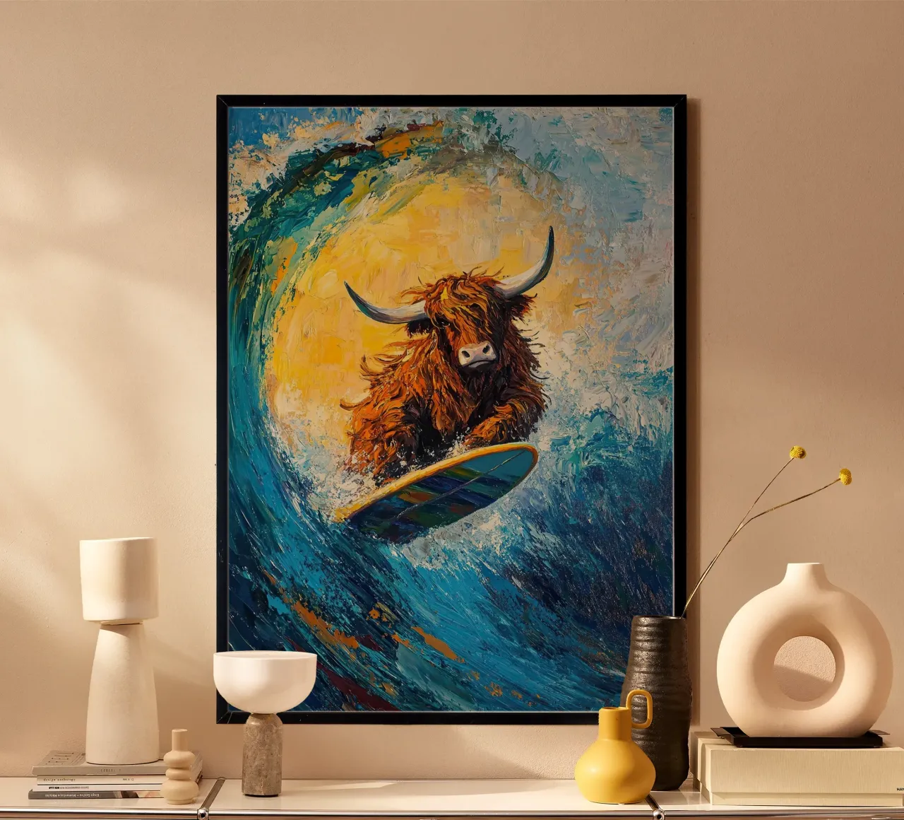 Mucca delle Highlands carta hahnemühle da Nikis Art Studio