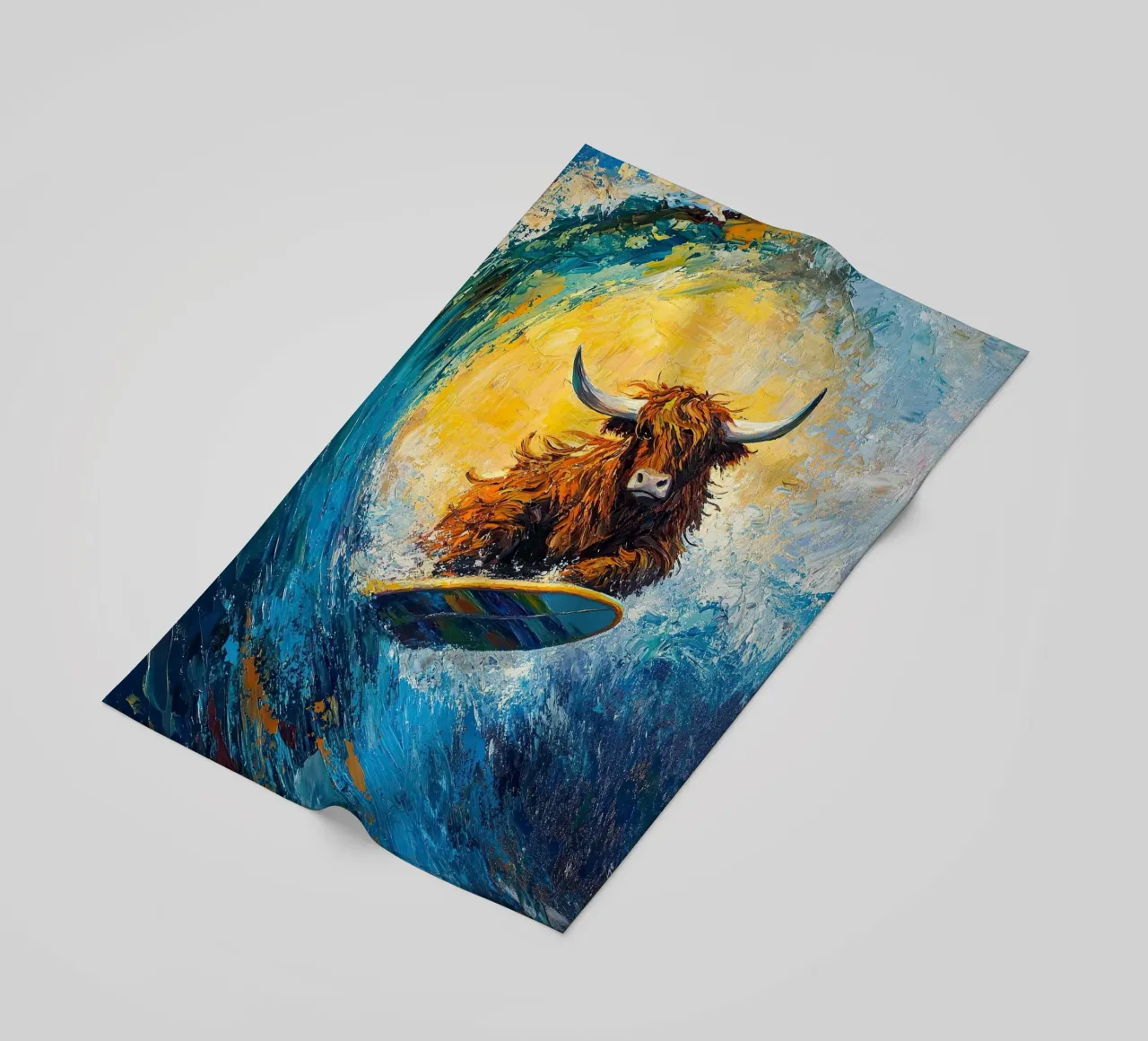 Mucca delle Highlands telo mare da Nikis Art Studio