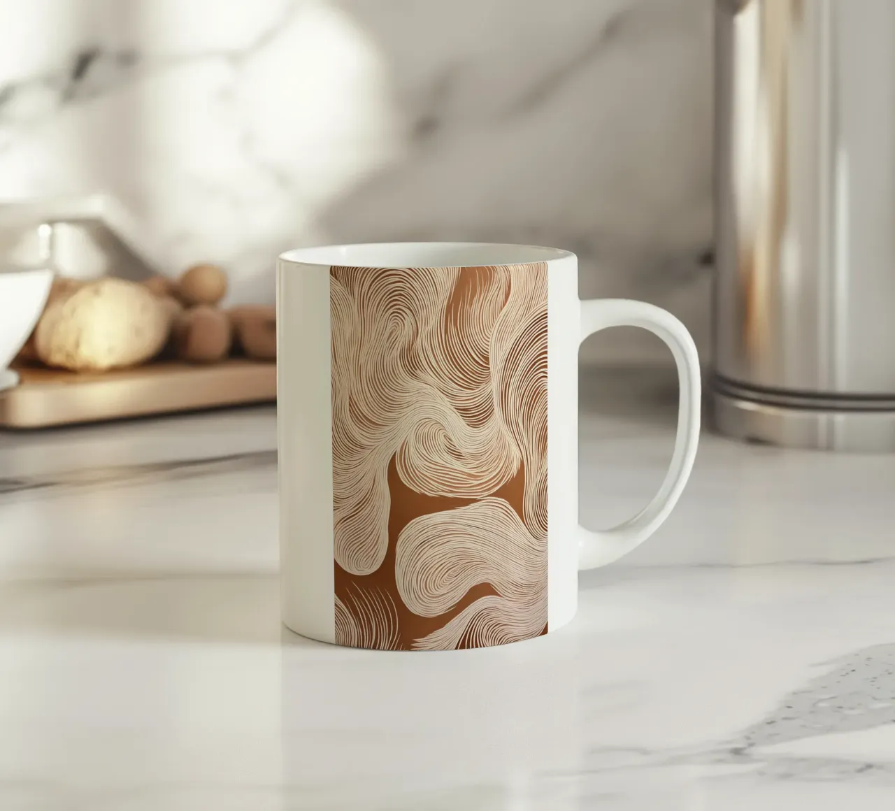 Suoni con linee ondulate tazza in ceramica da Carinaprint