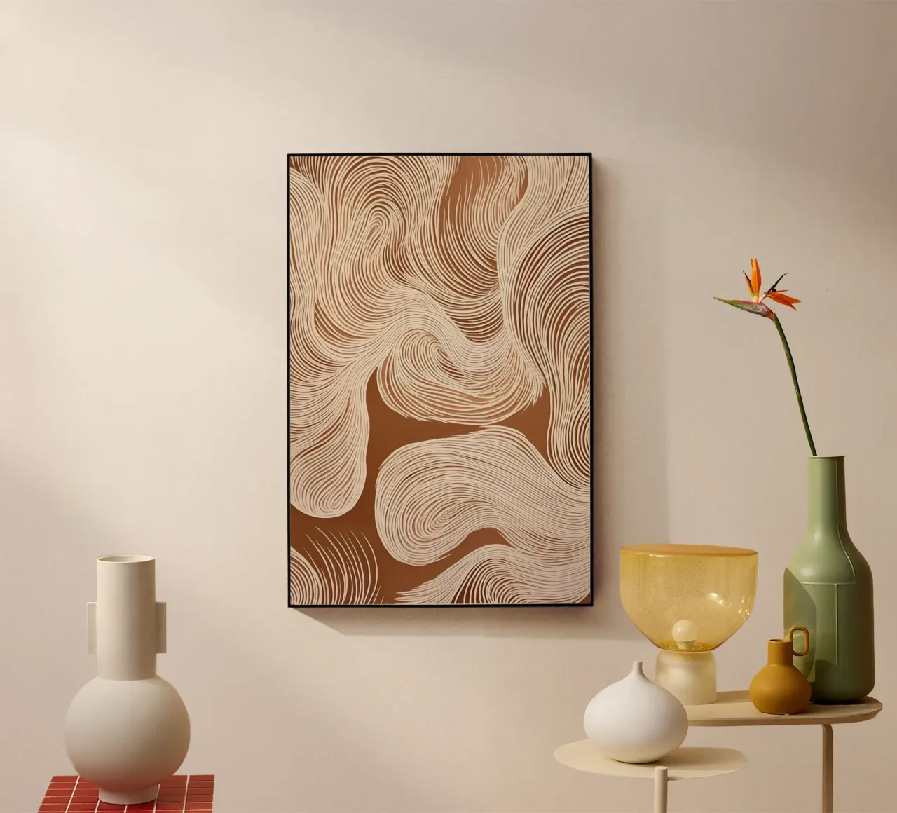 Klänge mit Wellenlinien Acryl-Glas von Carinaprint