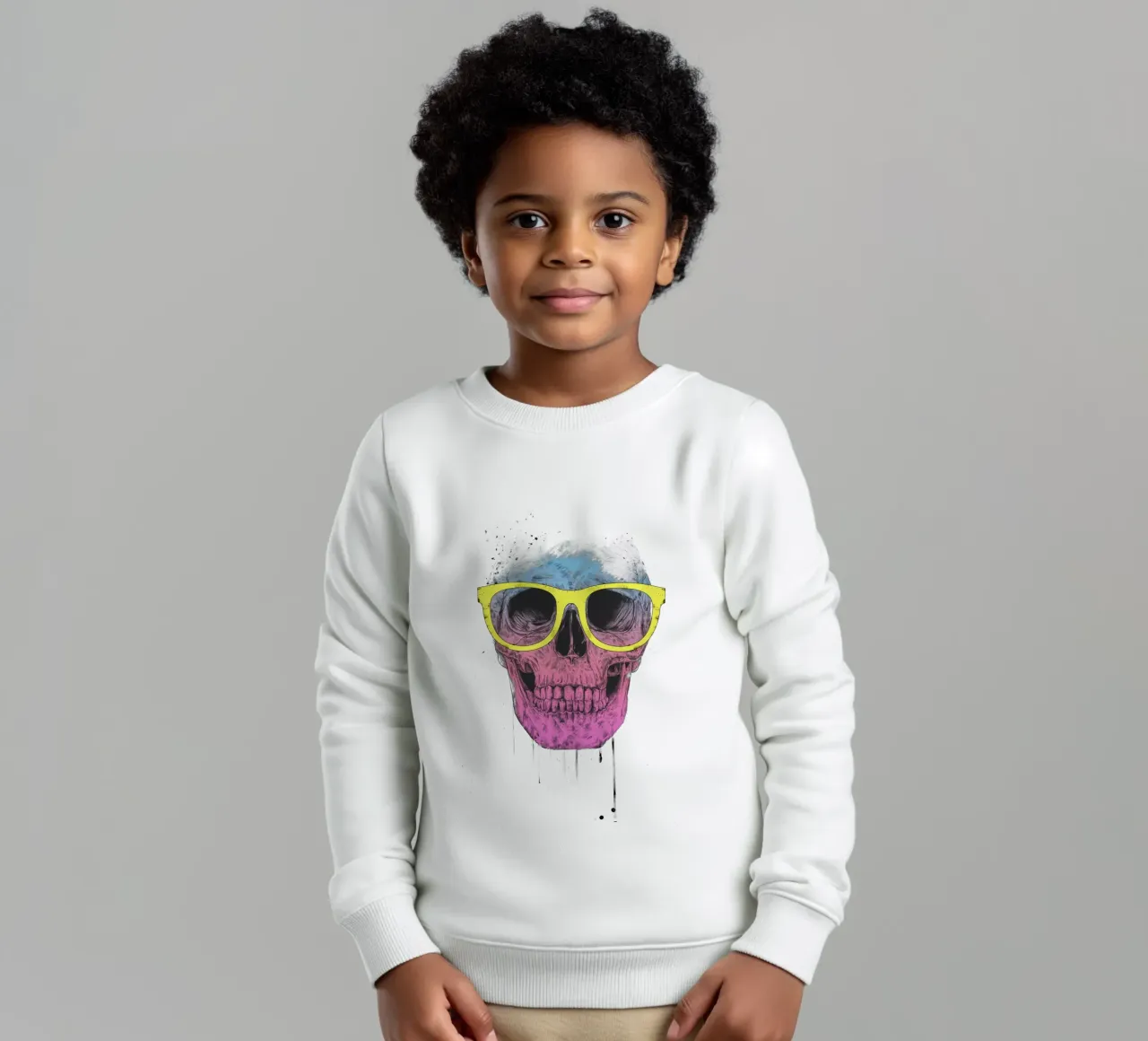 Pop Art Skull felpa bambino da Balazs Solti