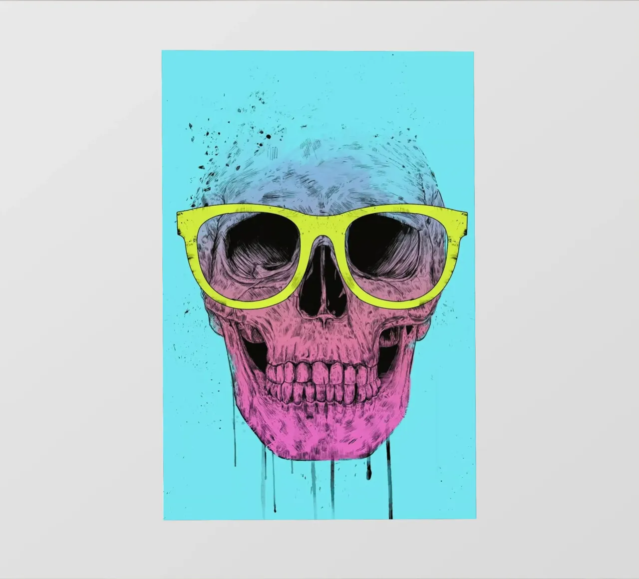 Pop Art Skull pellicola backlit da Balazs Solti