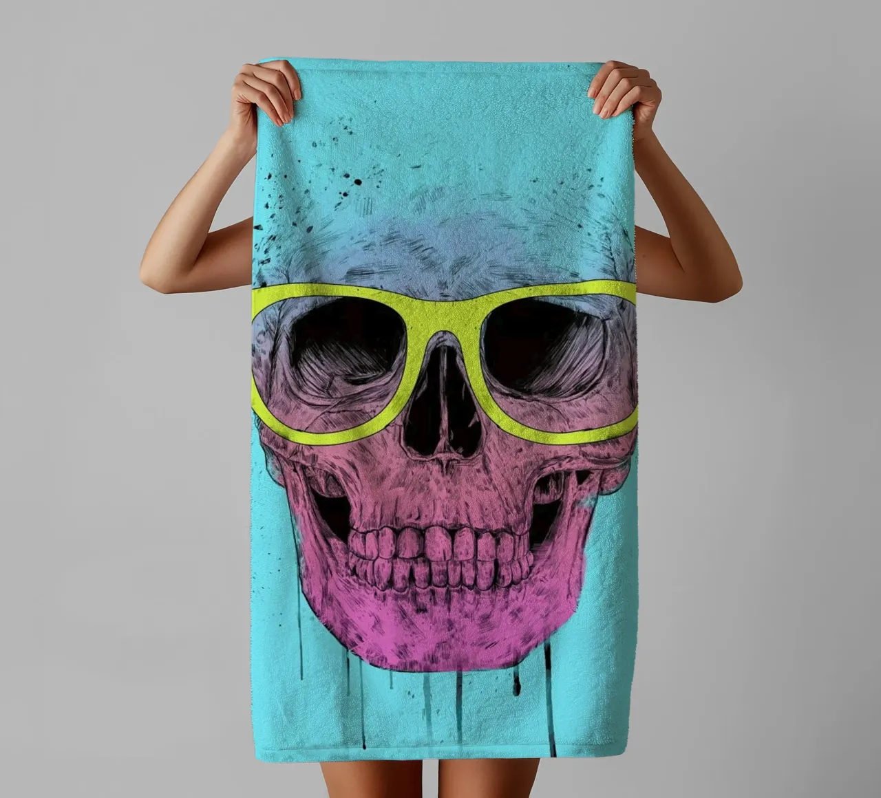 Pop Art Skull asciugamano da bagno da Balazs Solti