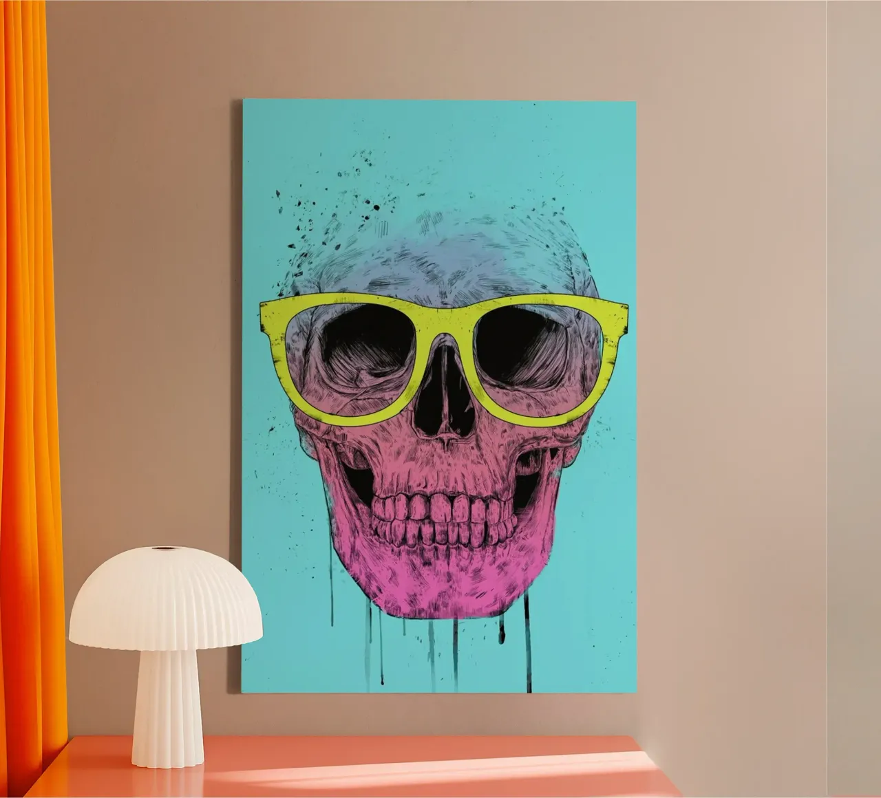 Pop Art Skull tela con Cornice a cassetta da Balazs Solti