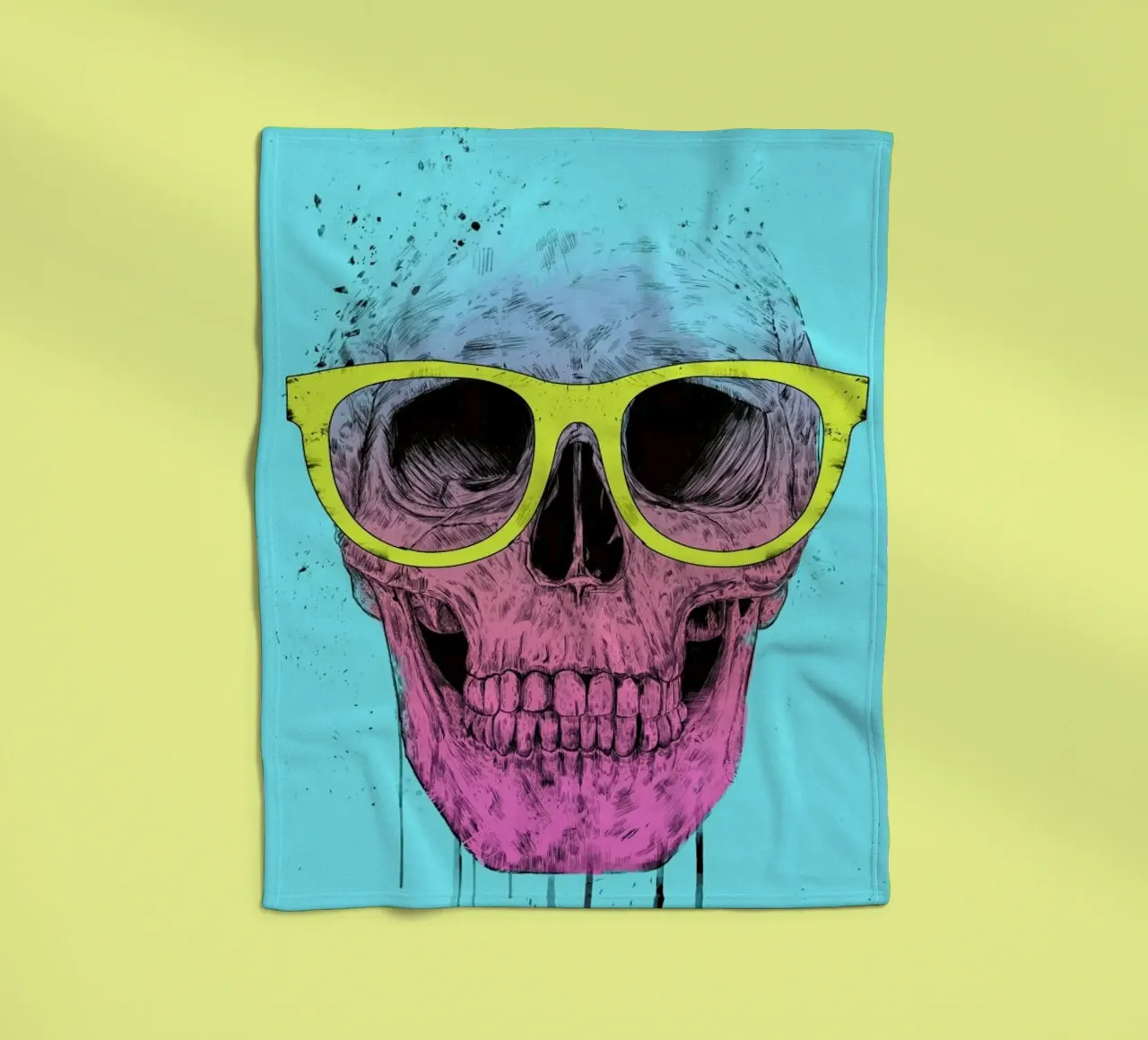 Pop Art Skull coperta in pile da Balazs Solti