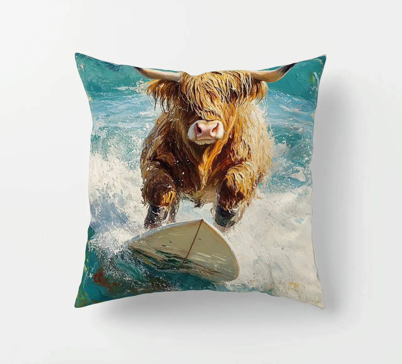 Mucca delle Highlands cuscino da Nikis Art Studio