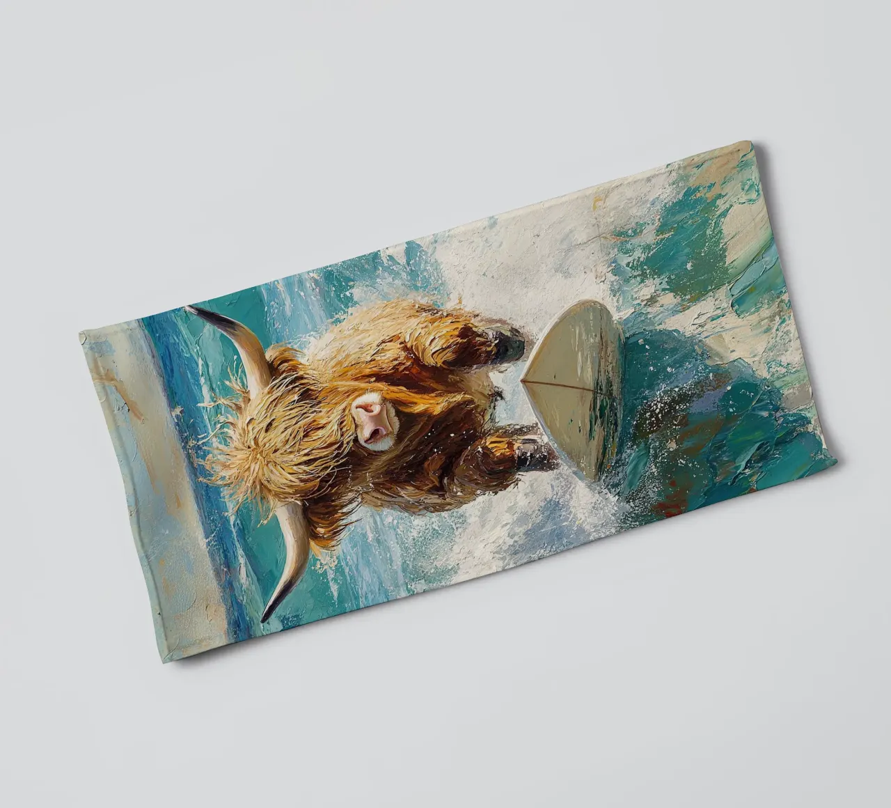 Mucca delle Highlands asciugamano da bagno da Nikis Art Studio
