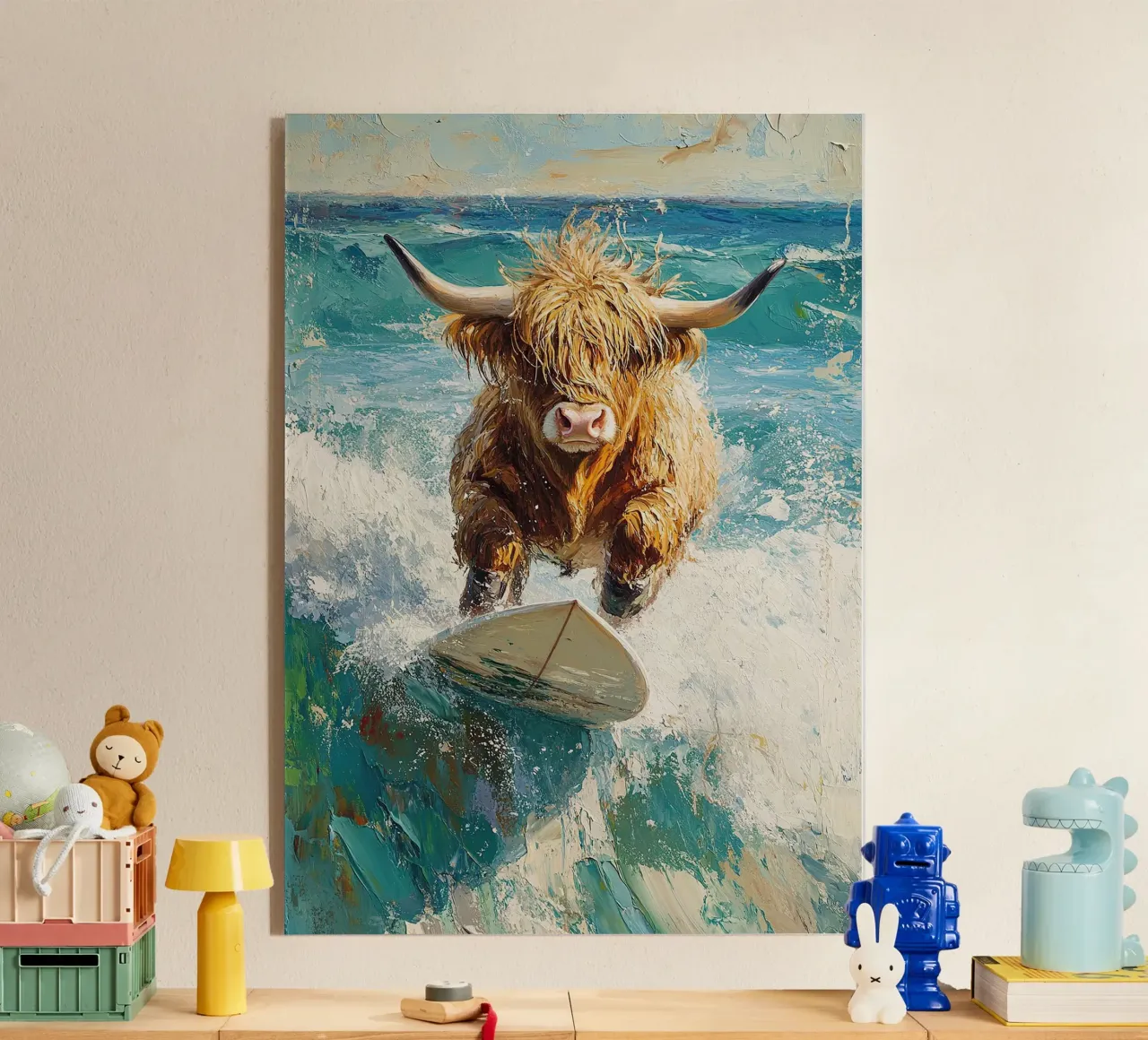 Mucca delle Highlands plexiglass da Nikis Art Studio