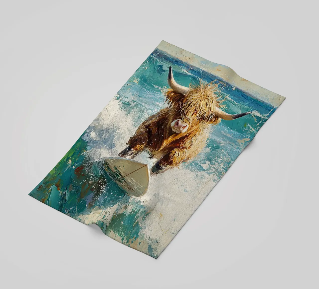 Mucca delle Highlands telo mare da Nikis Art Studio