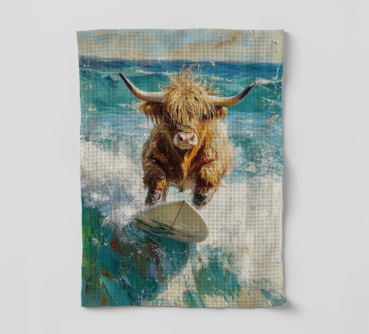 Mucca delle Highlands canovaccio da cucina da Nikis Art Studio