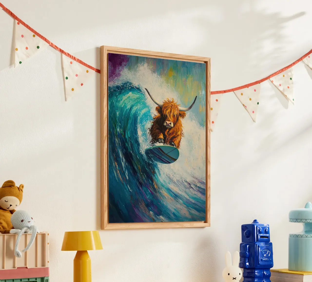 Mucca delle Highlands plexiglass da Nikis Art Studio