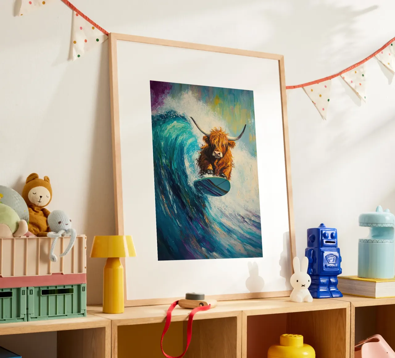 Mucca delle Highlands poster da Nikis Art Studio