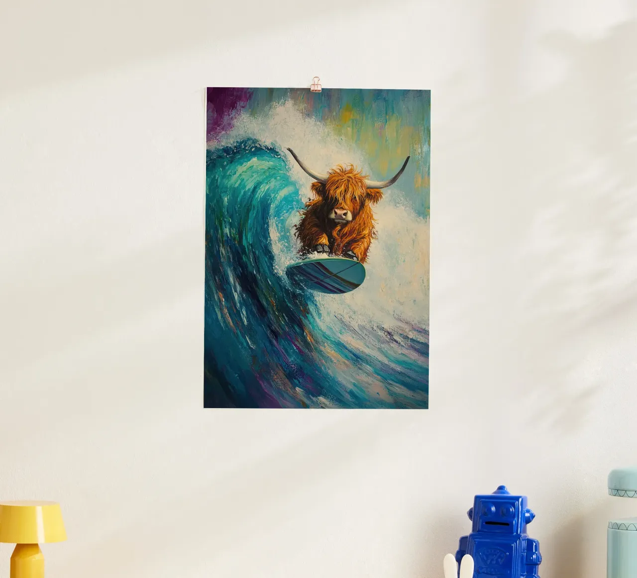 Mucca delle Highlands poster da Nikis Art Studio