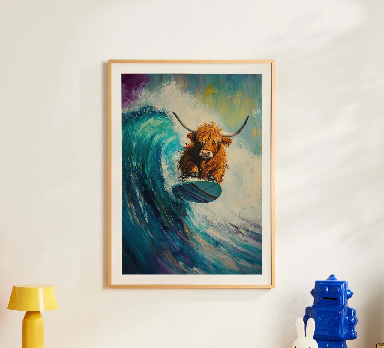 Mucca delle Highlands poster da Nikis Art Studio