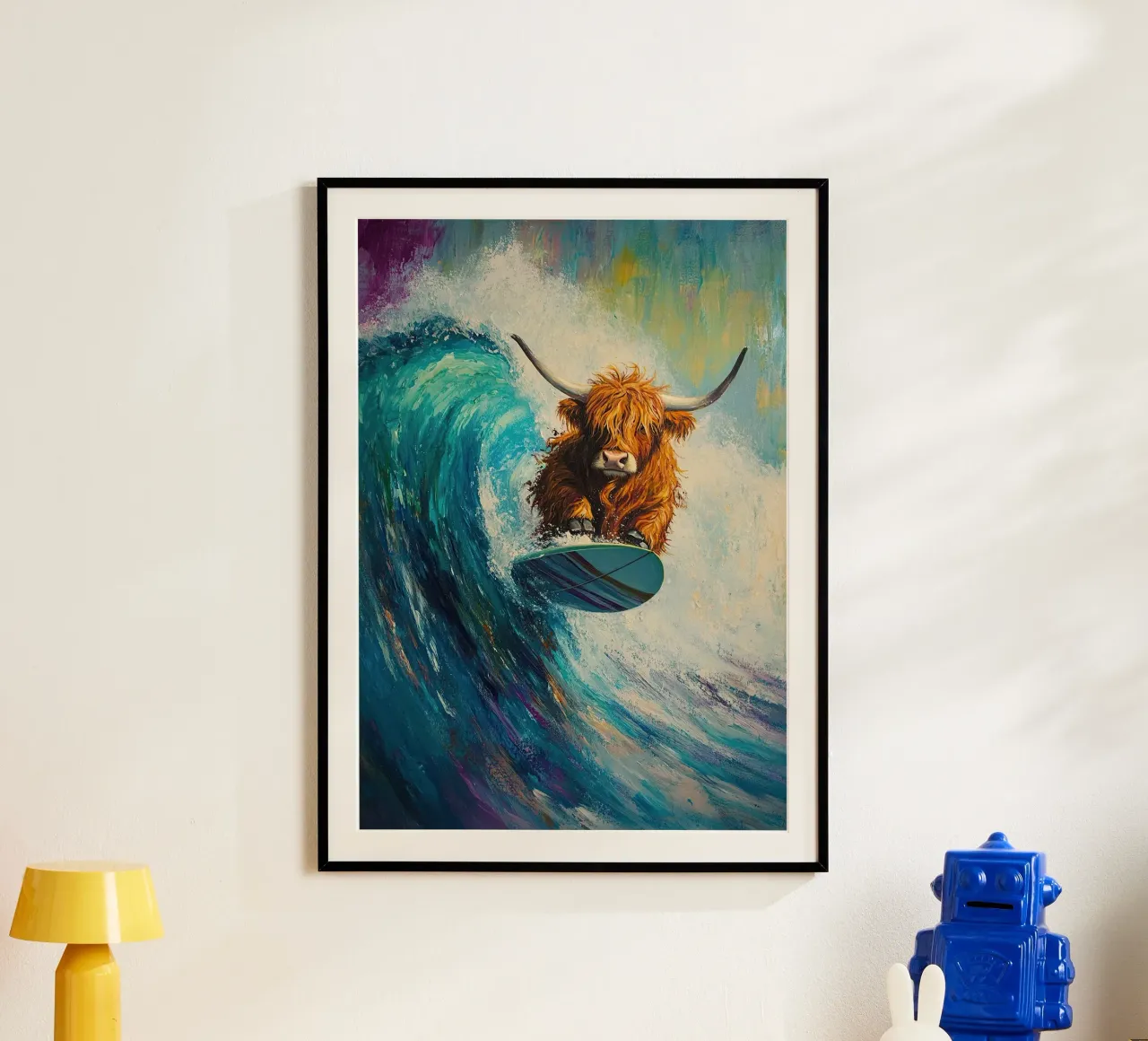 Mucca delle Highlands poster da Nikis Art Studio