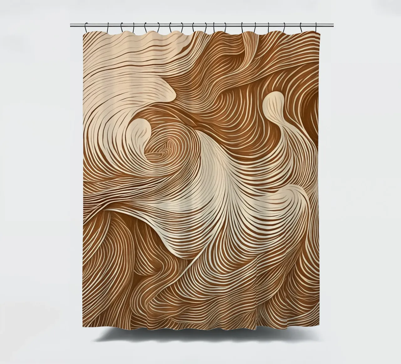 Calming abstract dynamics shower curtain by Carinaprint