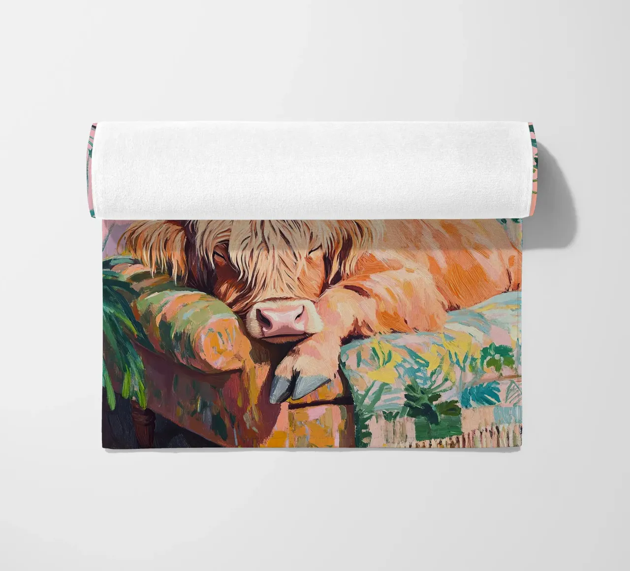 Mucca delle Highlands telo mare da Nikis Art Studio