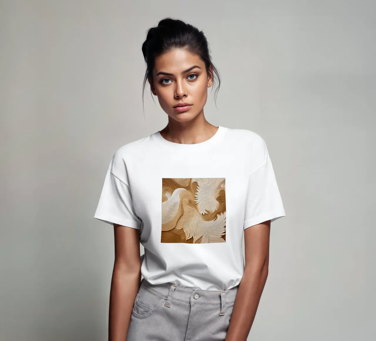 Elegant flowing linear waves t-shirt by Carinaprint