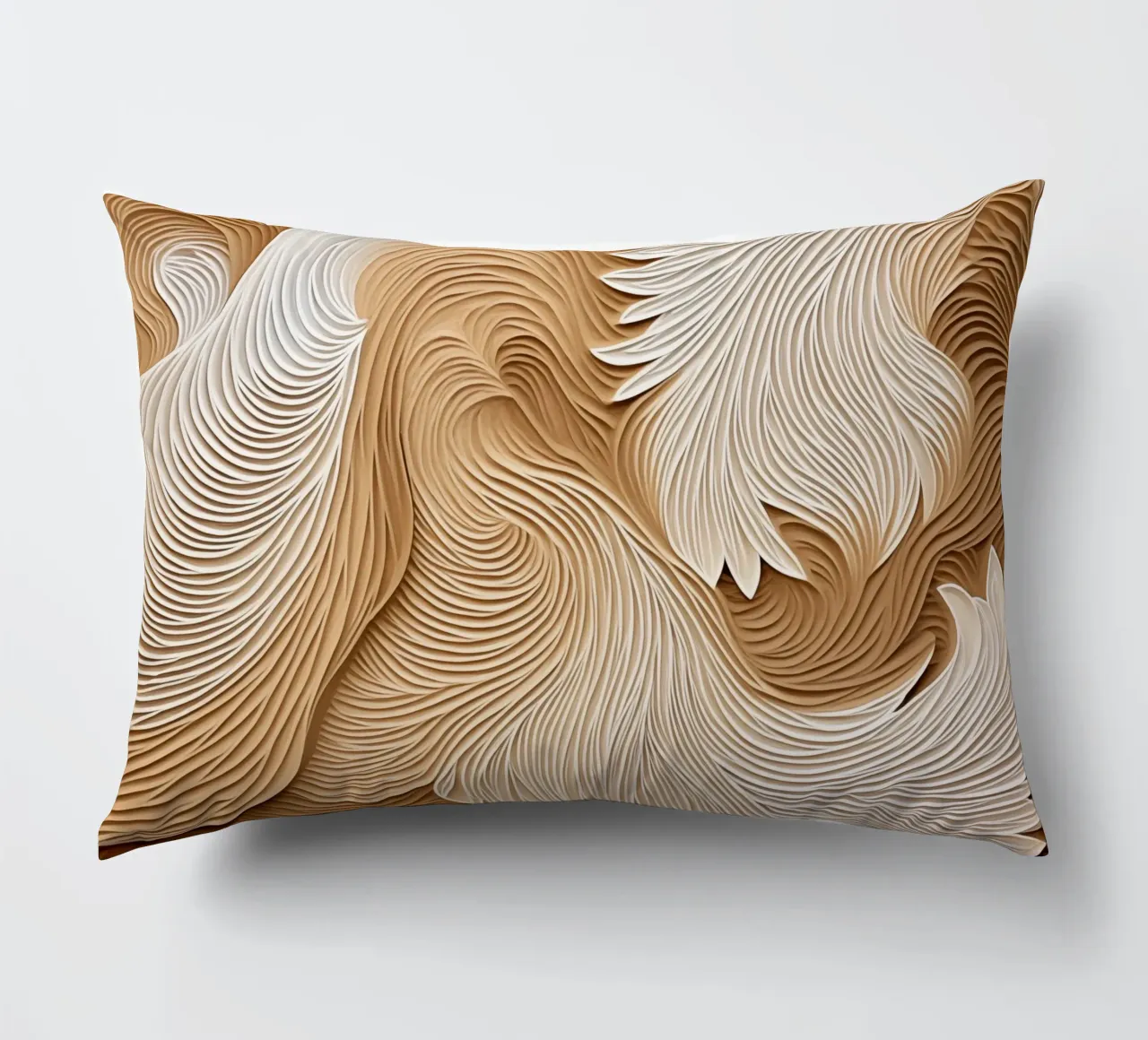 Elegant flowing linear waves decorative cushion by Carinaprint