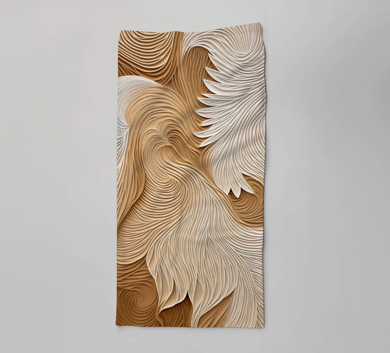 Elegant flowing linear waves towel by Carinaprint