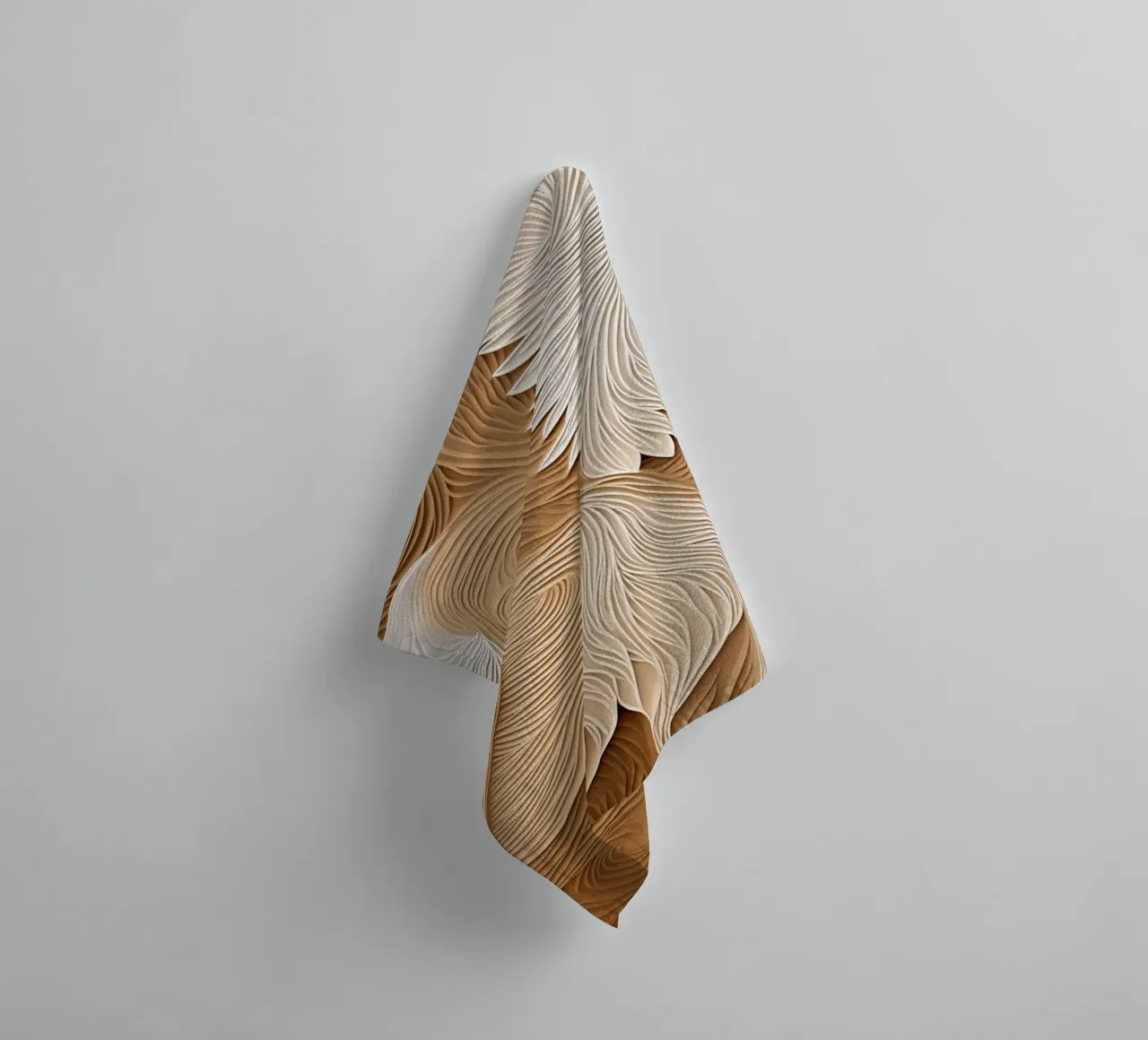Elegant flowing linear waves towel by Carinaprint