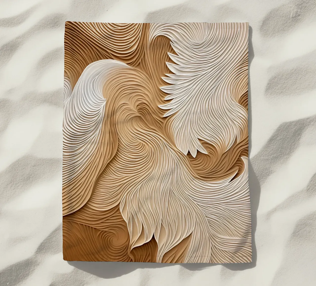 Elegant flowing linear waves beach towel by Carinaprint
