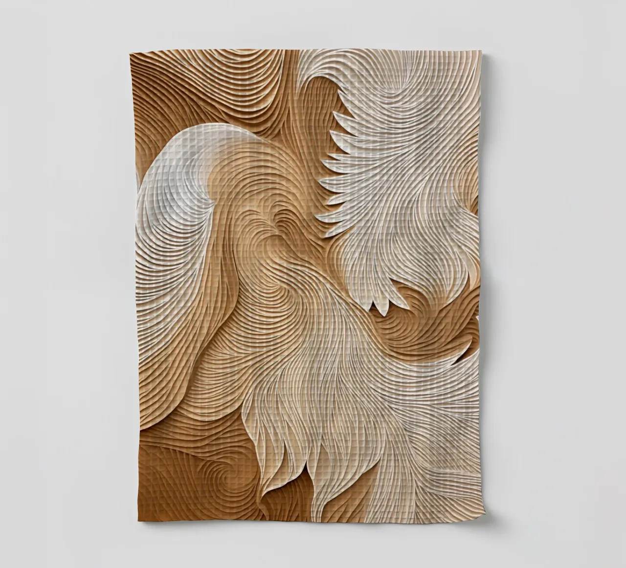 Elegant flowing linear waves tea towel by Carinaprint