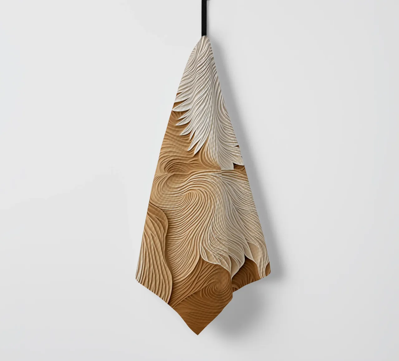 Elegant flowing linear waves tea towel by Carinaprint
