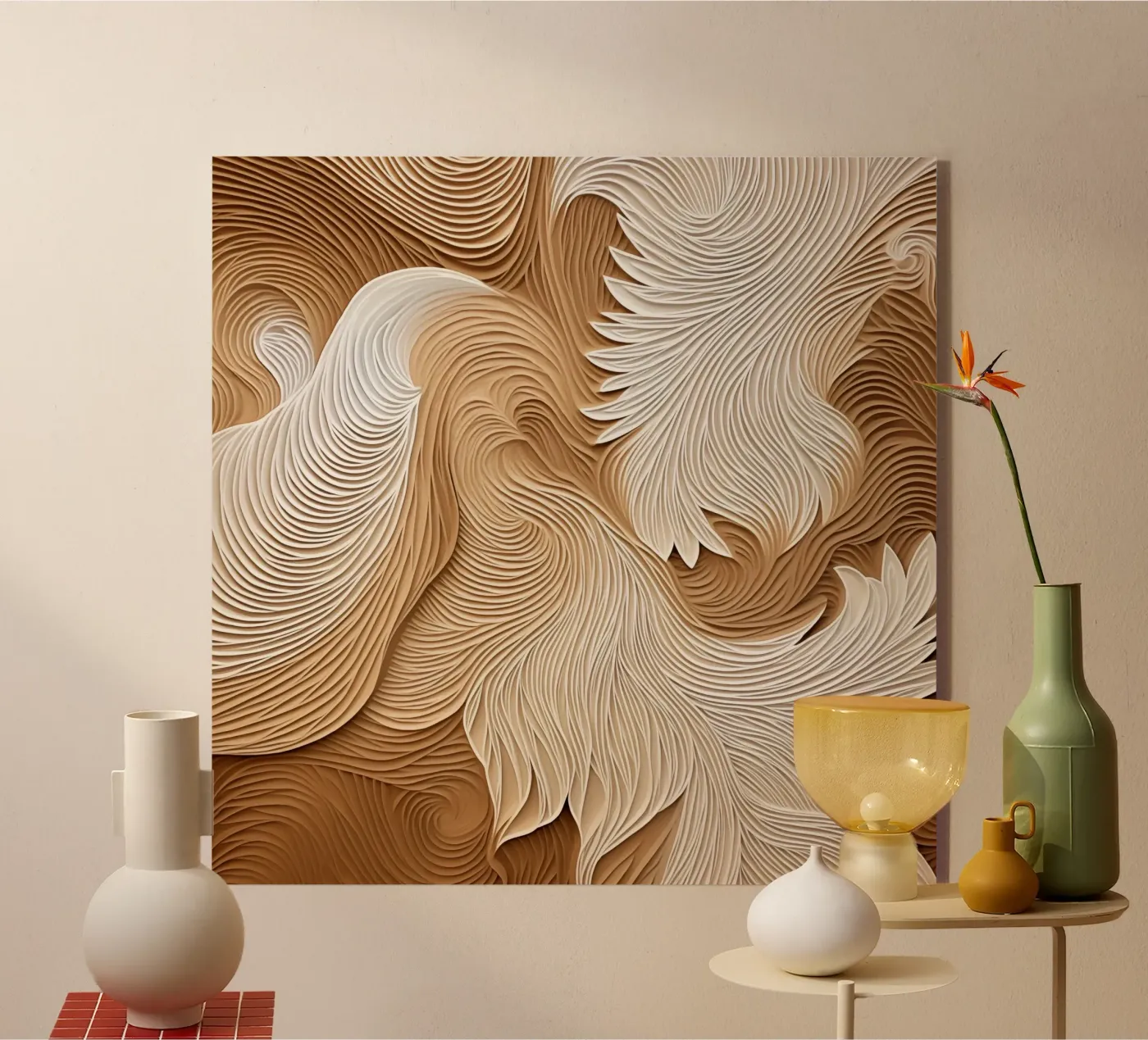 Elegant flowing linear waves plexiglas de Carinaprint