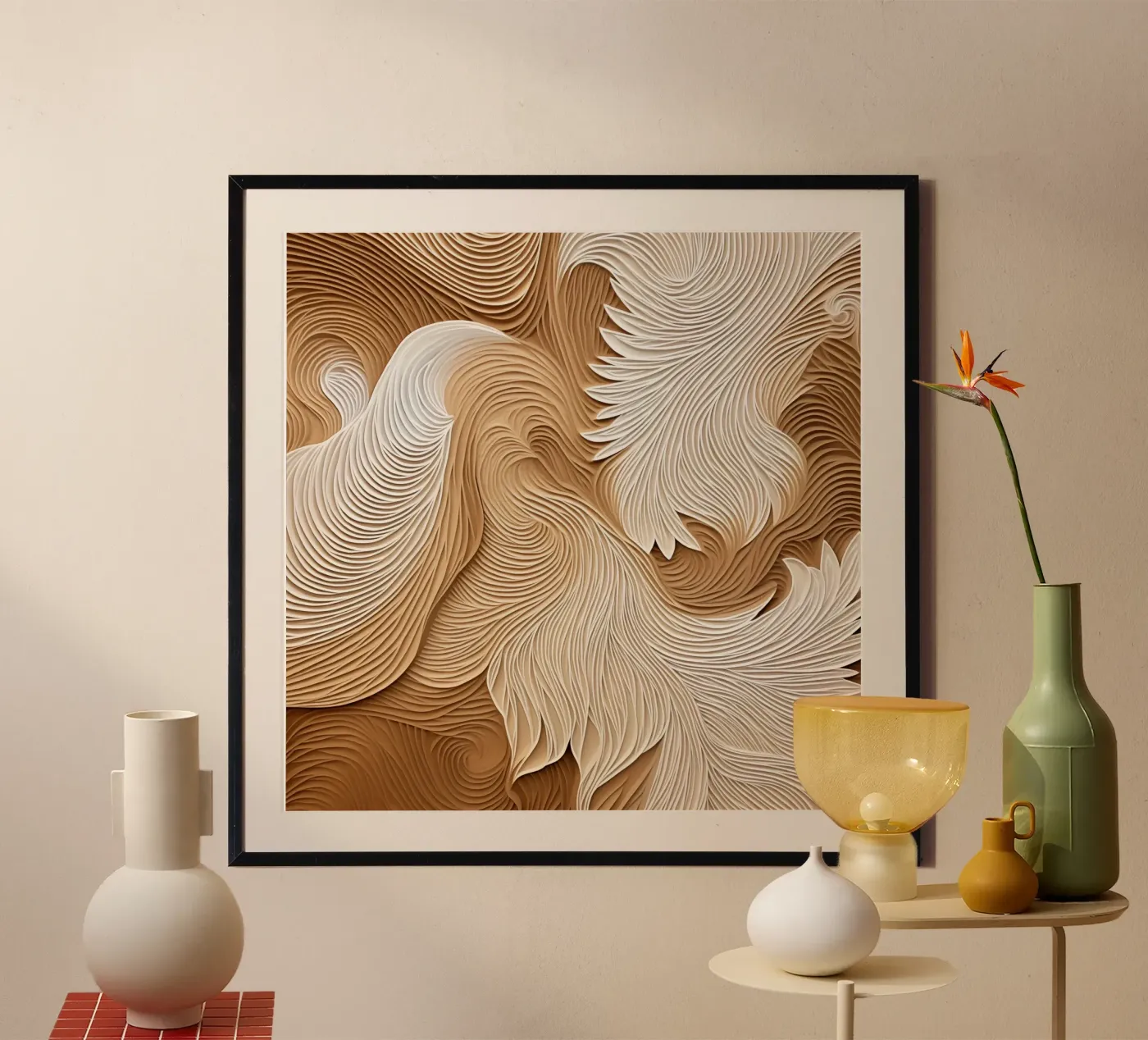 Onde lineari eleganti e fluide poster da Carinaprint