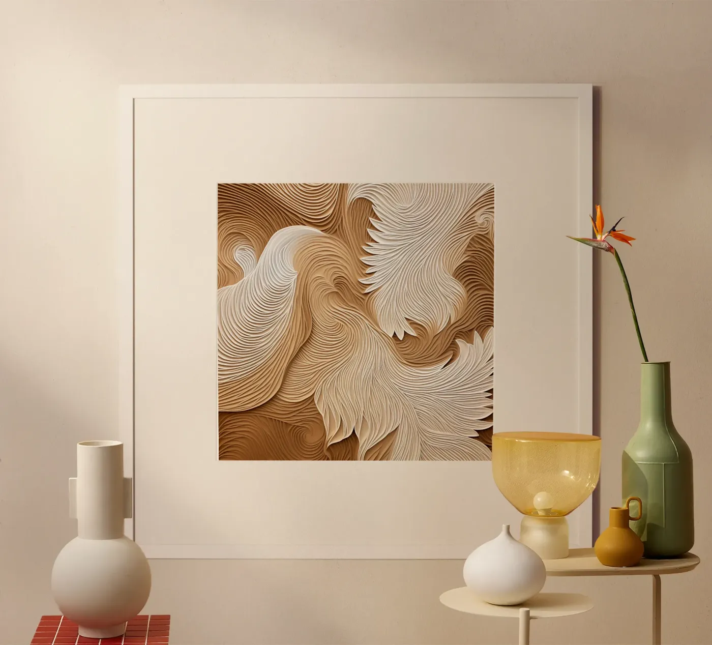 Onde lineari eleganti e fluide poster da Carinaprint