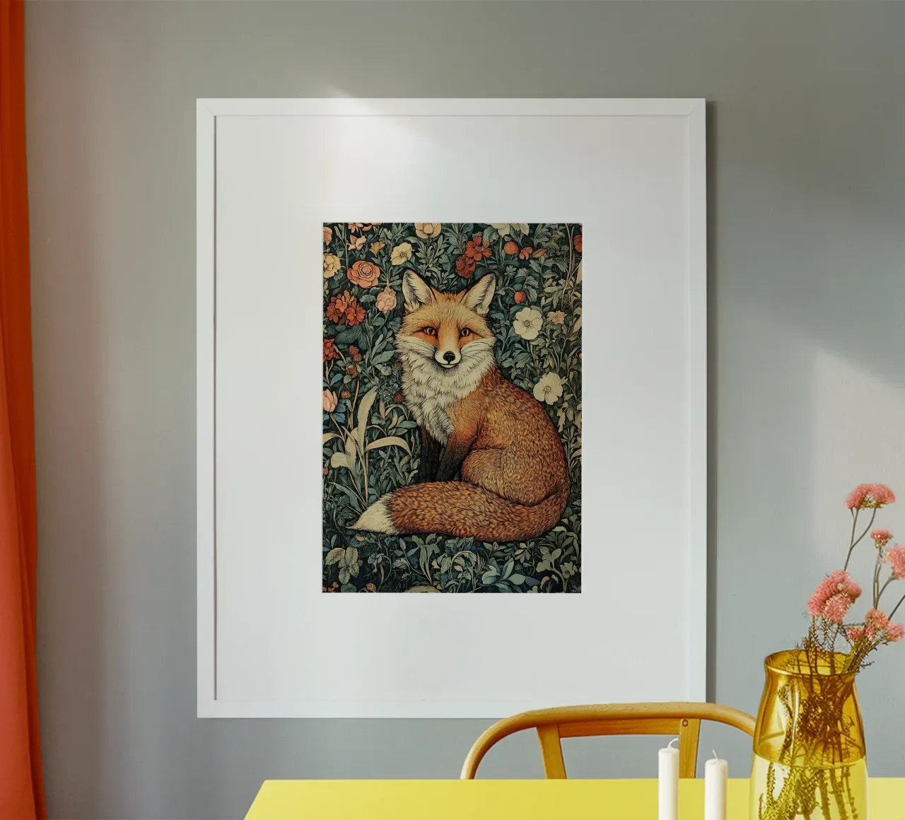 William Morris - Fox poster con telaio in plastica da Botanical Art Studio